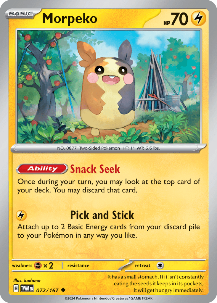 Morpeko — Twilight Masquerade Pokemon card