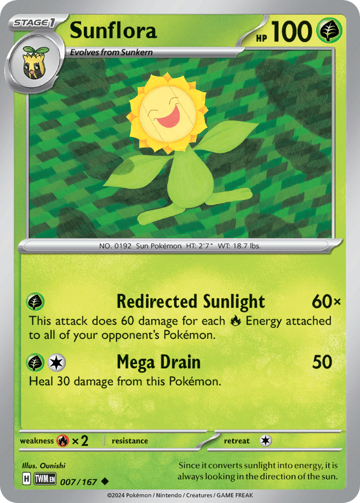 Sunflora — Twilight Masquerade Pokemon card