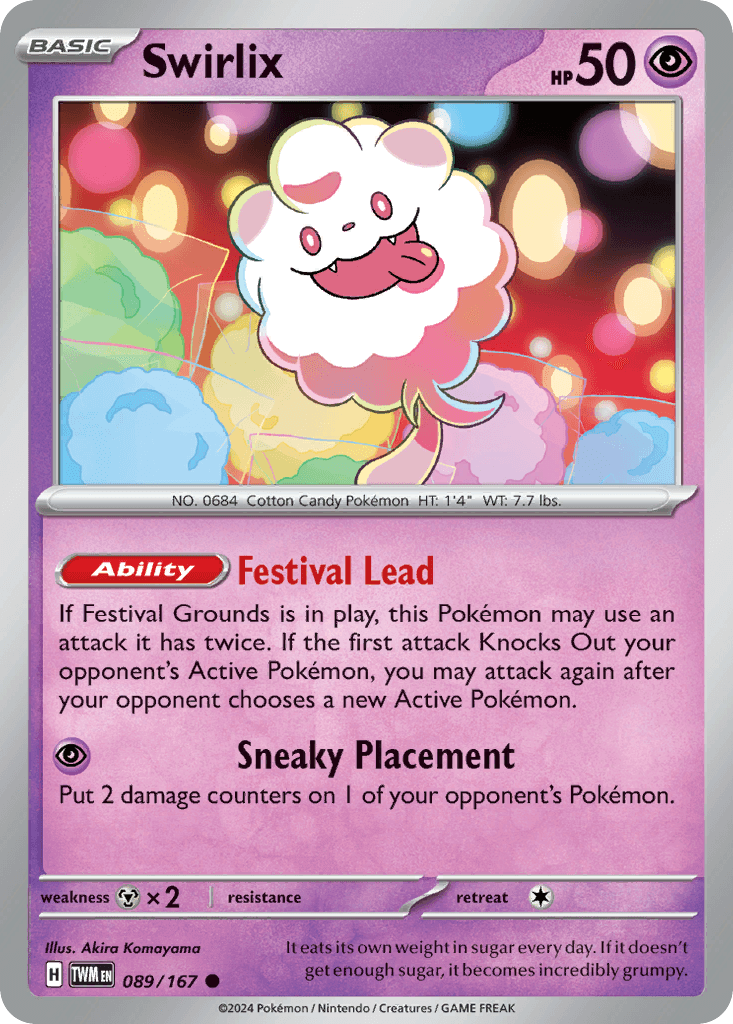 Swirlix — Twilight Masquerade Pokemon card