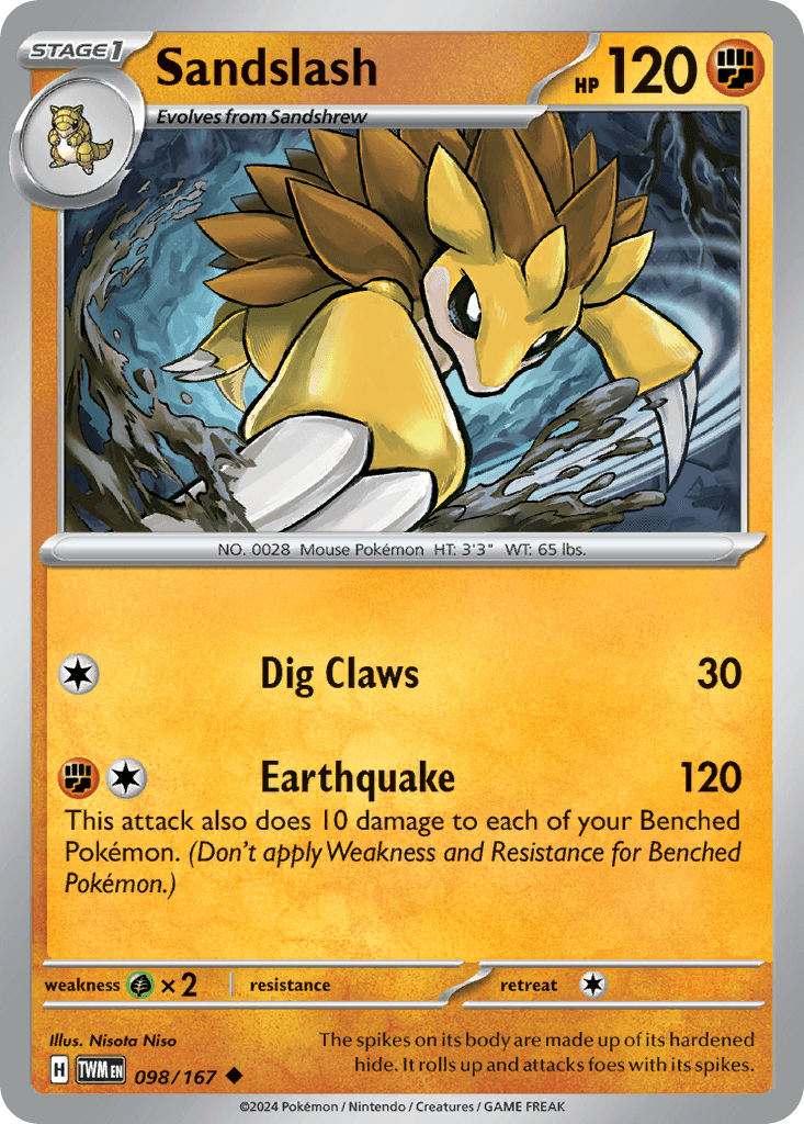 Sandslash — Twilight Masquerade Pokemon card