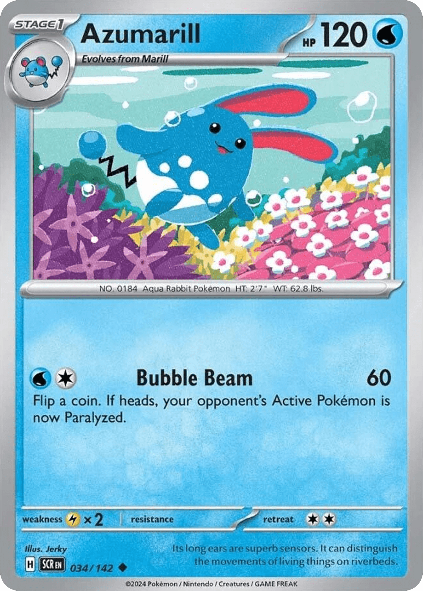 Azumarill — Stellar Crown Pokemon card