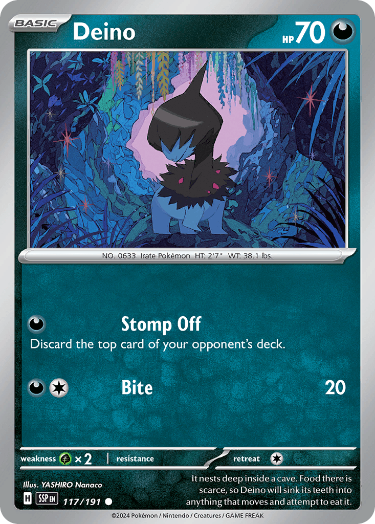 Deino — Surging Sparks Pokemon card