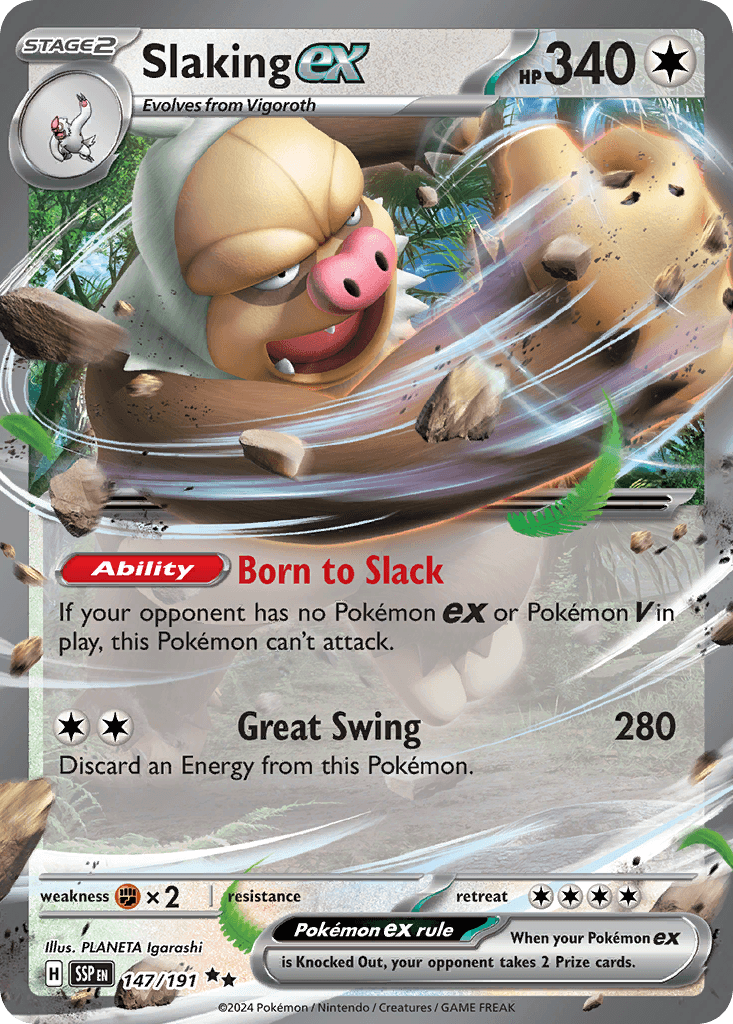 Slaking ex — Surging Sparks Pokemon card