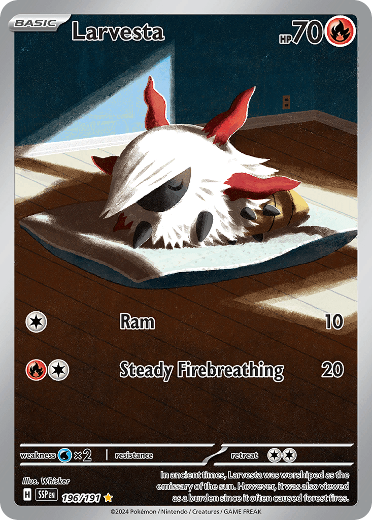 Larvesta — Surging Sparks Pokemon card