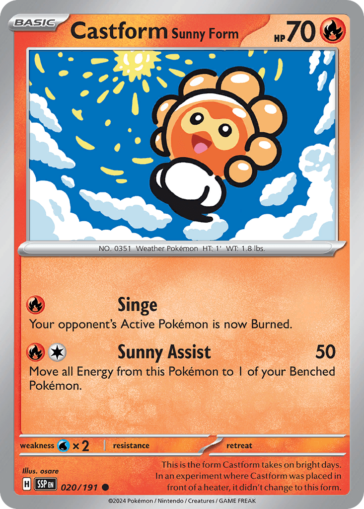 Castform Sunny Form — Surging Sparks Pokemon card