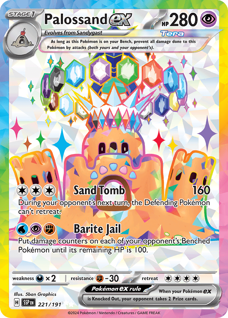 Palossand ex — Surging Sparks Pokemon card