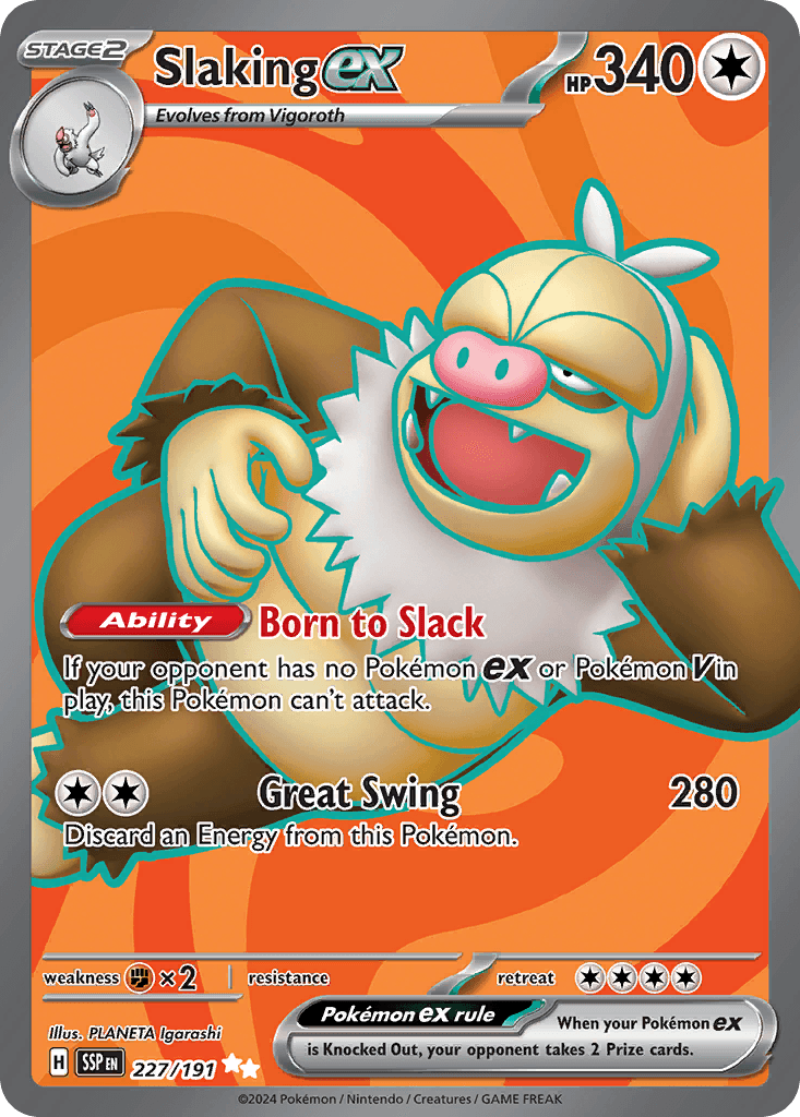 Slaking ex — Surging Sparks Pokemon card