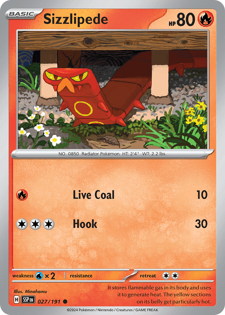 Sizzlipede — Surging Sparks Pokemon card