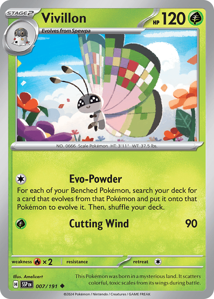 Vivillon — Surging Sparks Pokemon card
