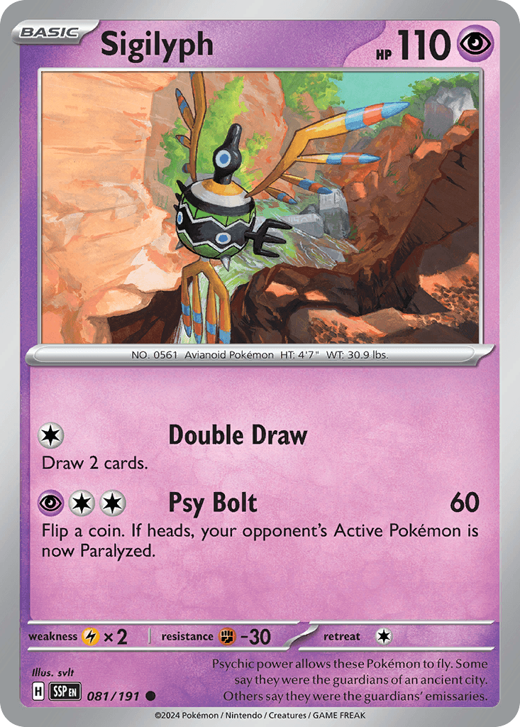 Sigilyph — Surging Sparks Pokemon card