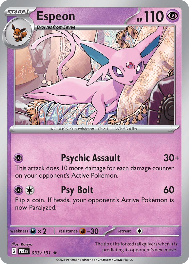Espeon — Prismatic Evolutions Pokemon card