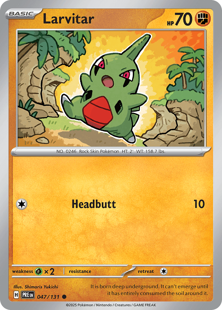 Larvitar — Prismatic Evolutions Pokemon card