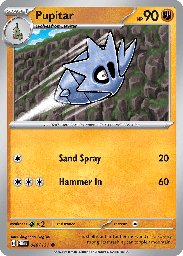 Pupitar — Prismatic Evolutions Pokemon card