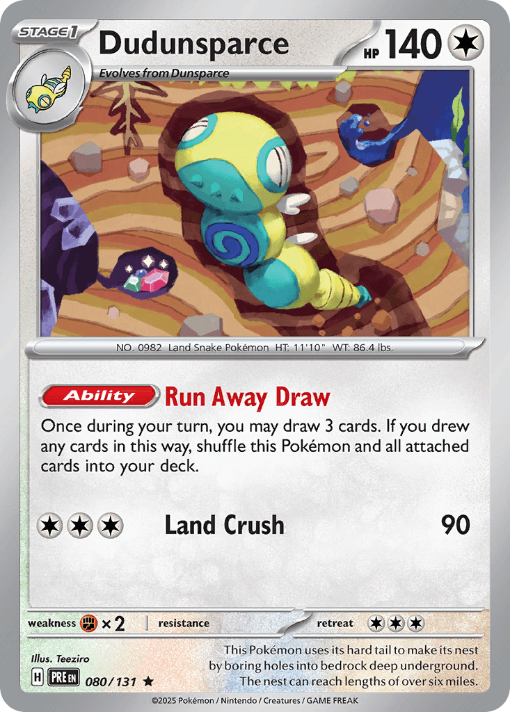 Dudunsparce — Prismatic Evolutions Pokemon card