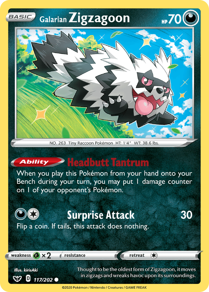 Galarian Zigzagoon — Sword & Shield Pokemon card
