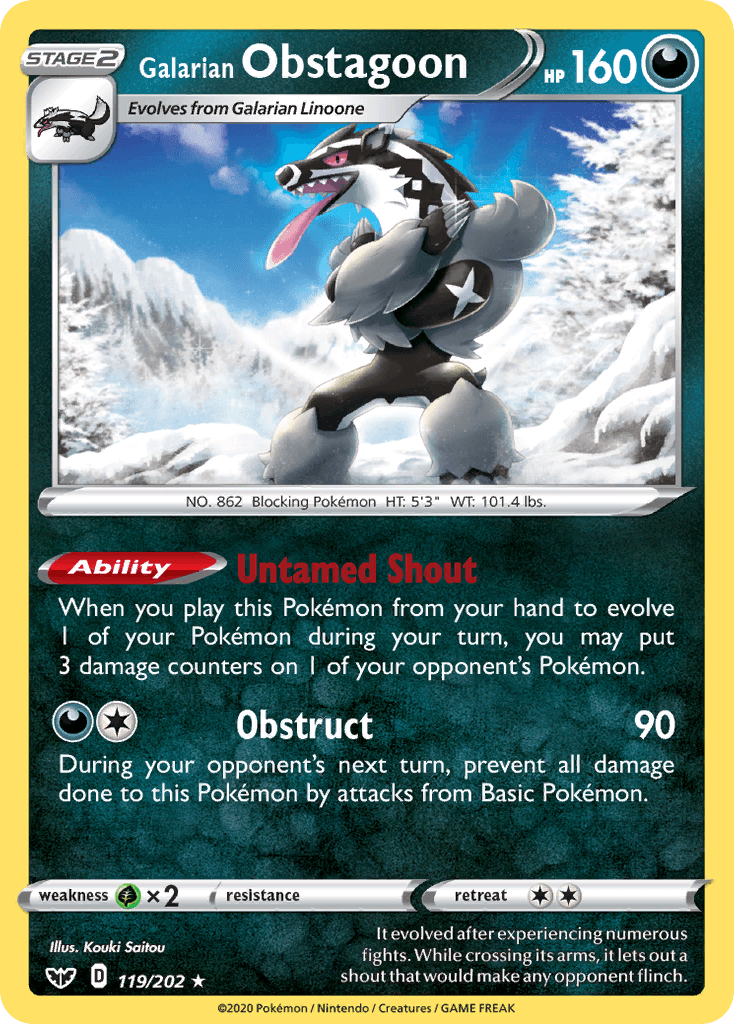 Galarian Obstagoon — Sword & Shield Pokemon card