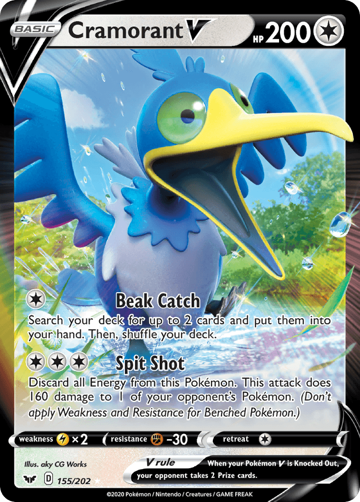 Cramorant V — Sword & Shield Pokemon card