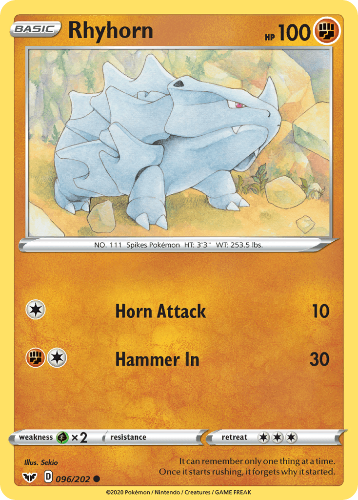 Rhyhorn — Sword & Shield Pokemon card