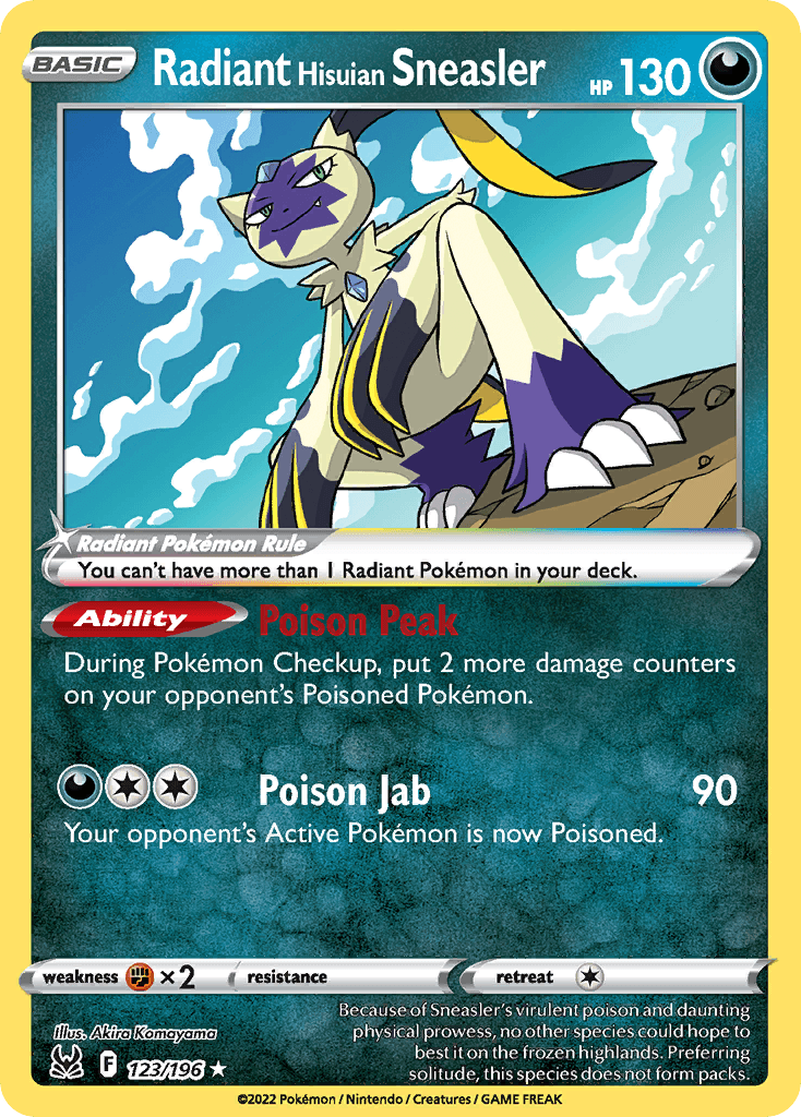 Radiant Hisuian Sneasler — Lost Origin Pokemon card