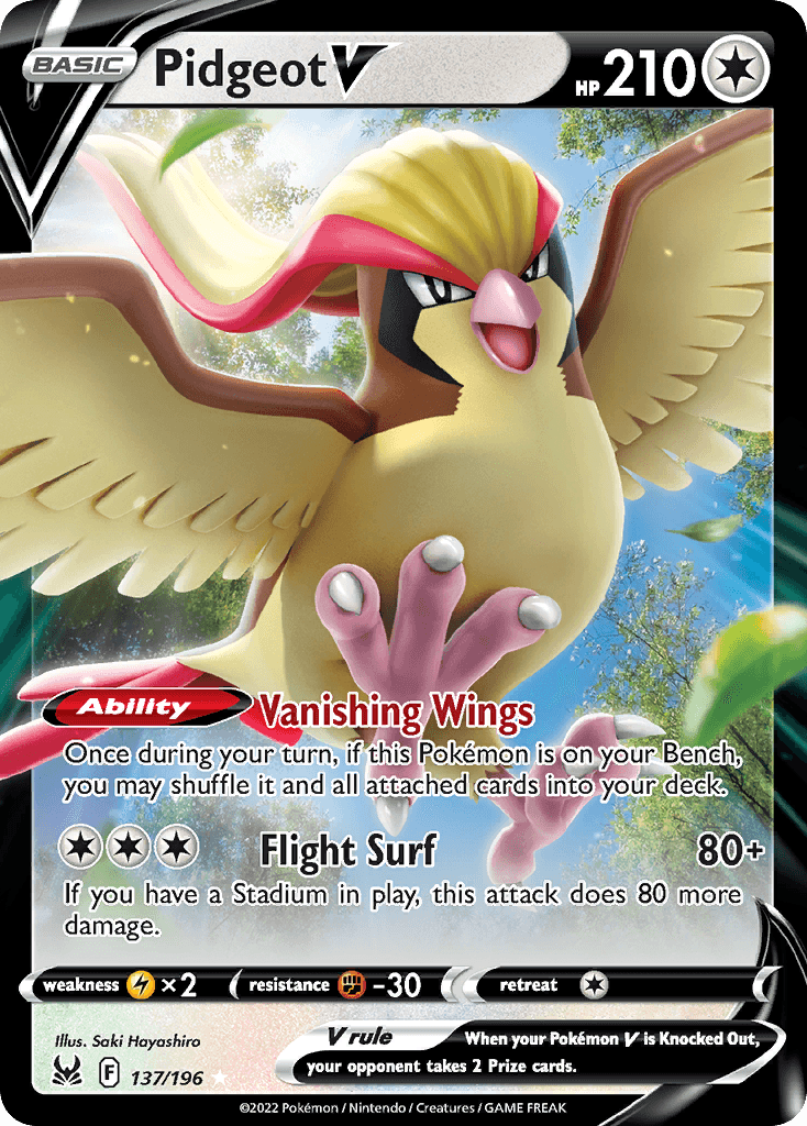 Pidgeot V — Lost Origin Pokemon card