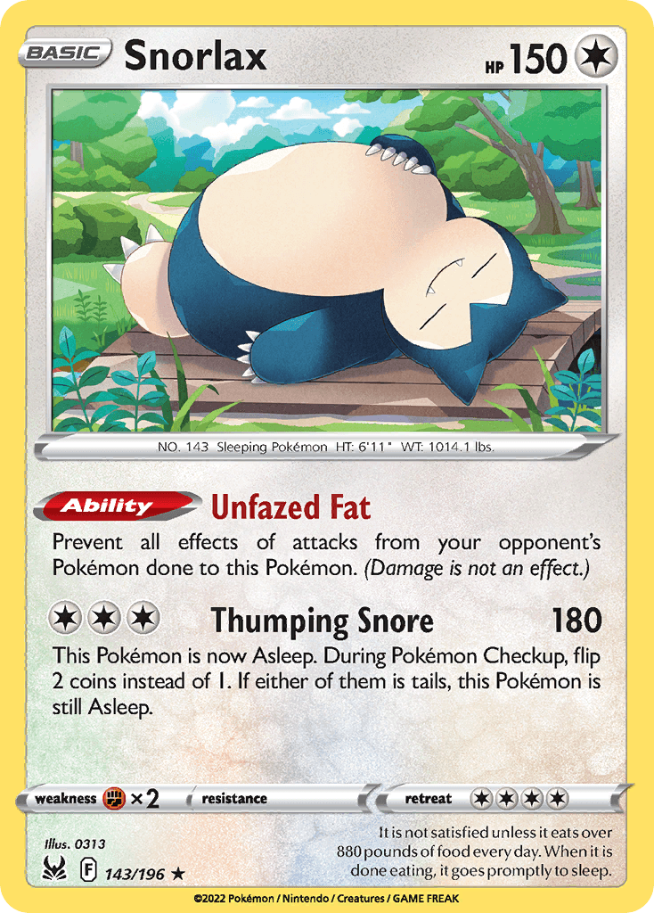 Snorlax — Lost Origin Pokemon card