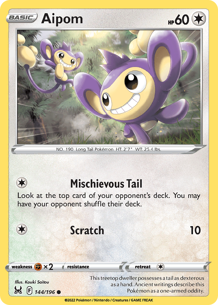 Aipom — Lost Origin Pokemon card