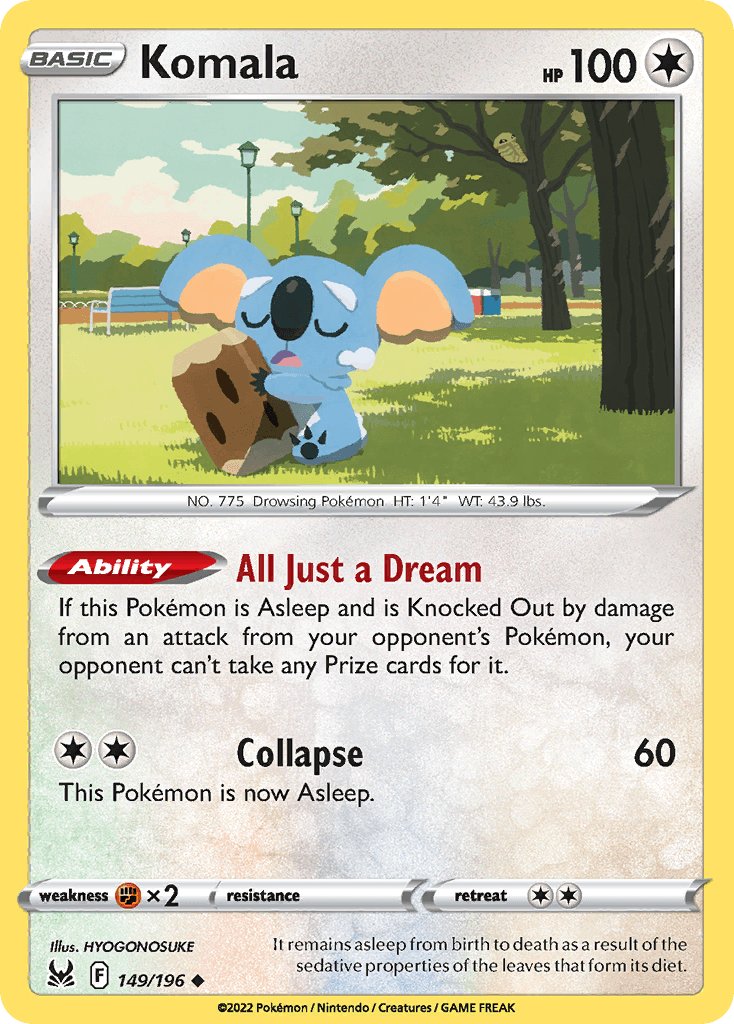 Komala — Lost Origin Pokemon card