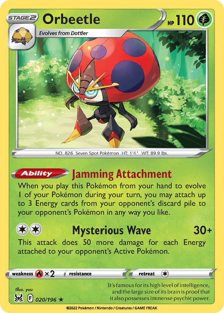 Orbeetle — Lost Origin Pokemon card