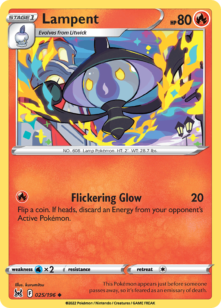 Lampent — Lost Origin Pokemon card