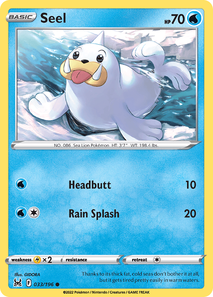 Seel — Lost Origin Pokemon card