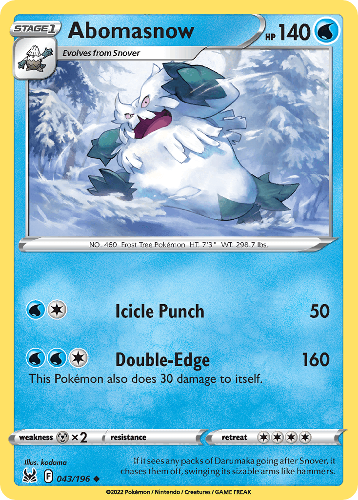 Abomasnow — Lost Origin Pokemon card