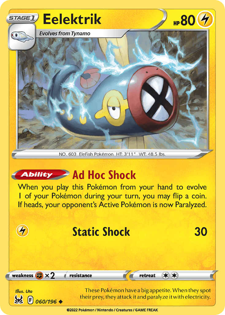 Eelektrik — Lost Origin Pokemon card