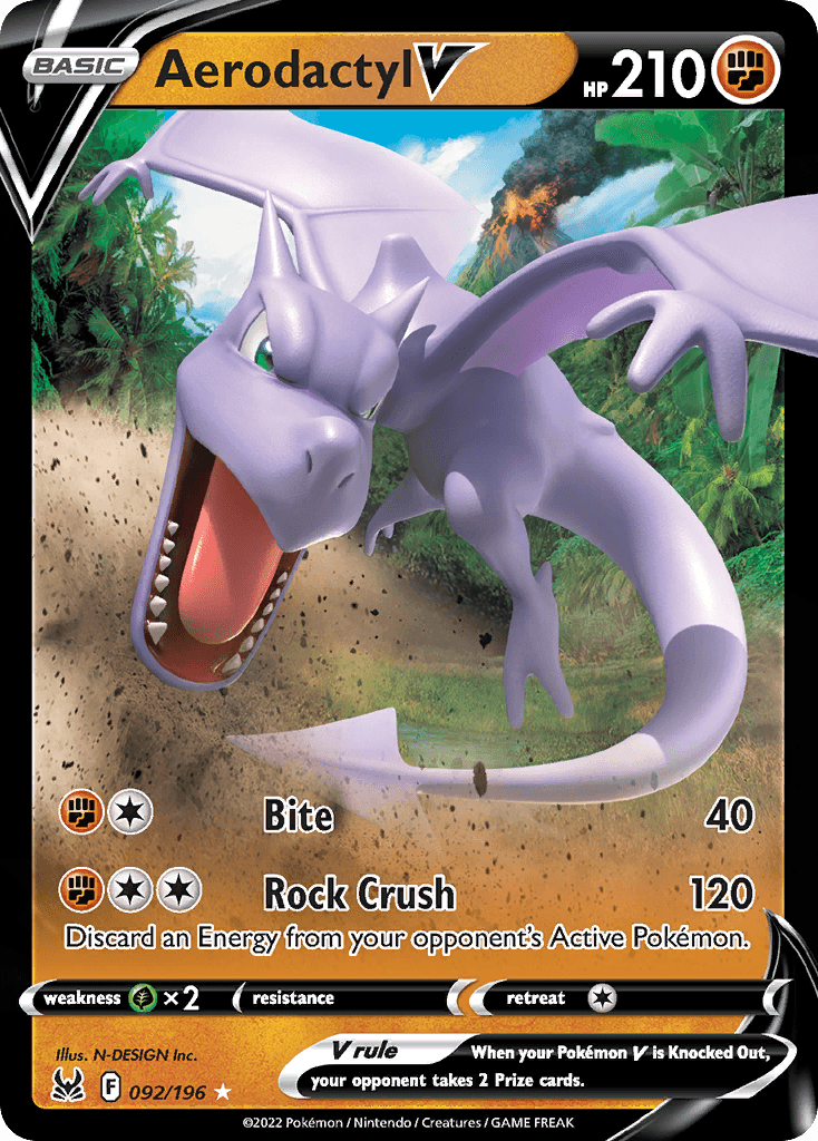 Aerodactyl V — Lost Origin Pokemon card
