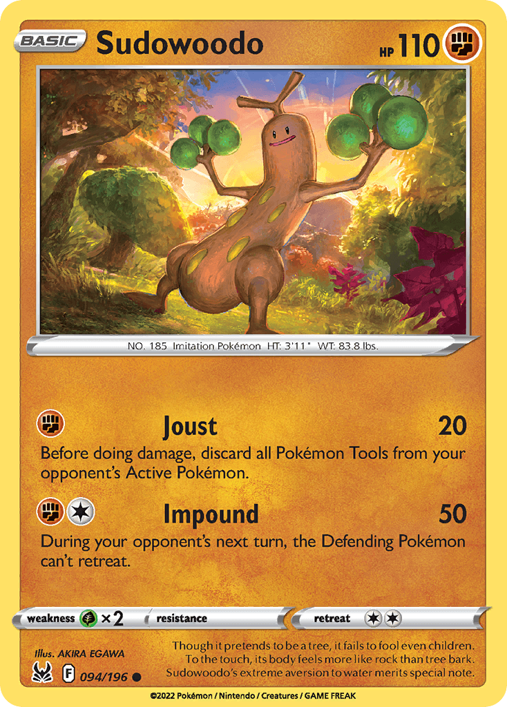 Sudowoodo — Lost Origin Pokemon card