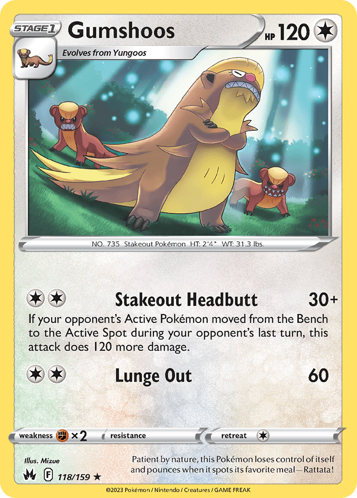 Gumshoos — Crown Zenith Pokemon card