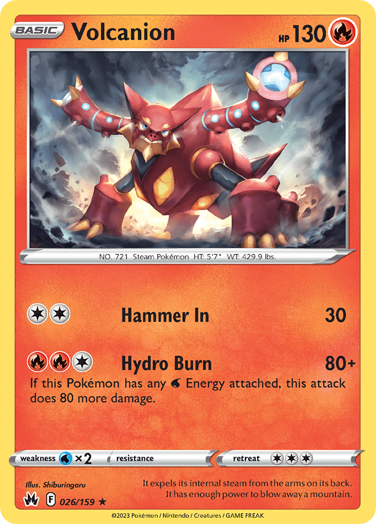 Volcanion — Crown Zenith Pokemon card