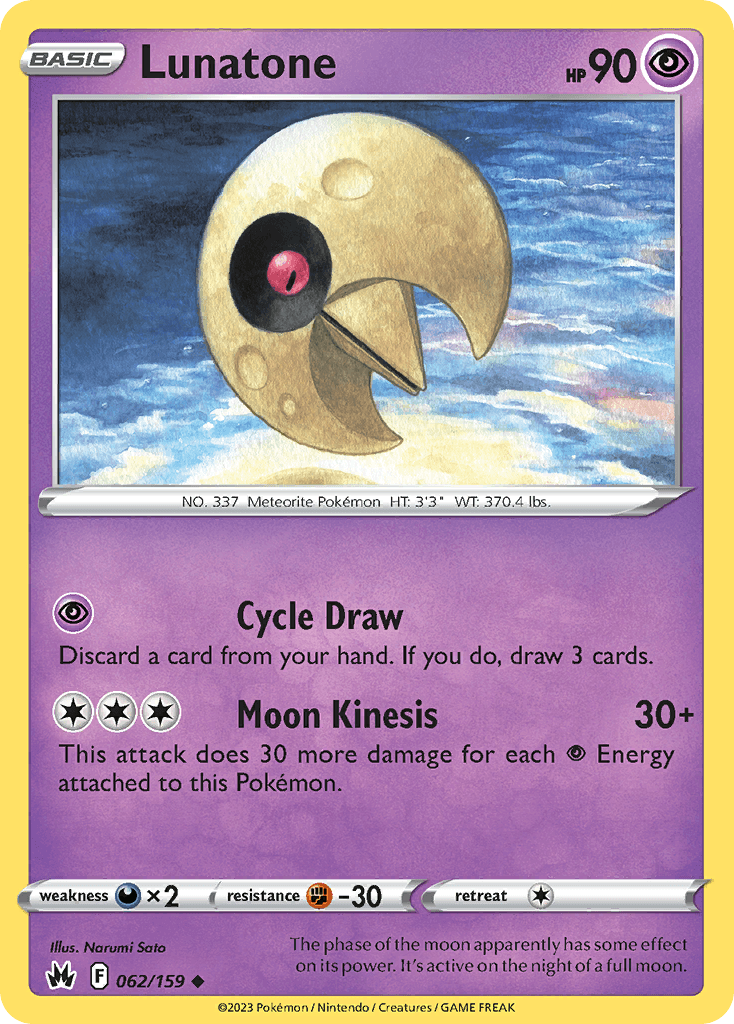 Lunatone — Crown Zenith Pokemon card