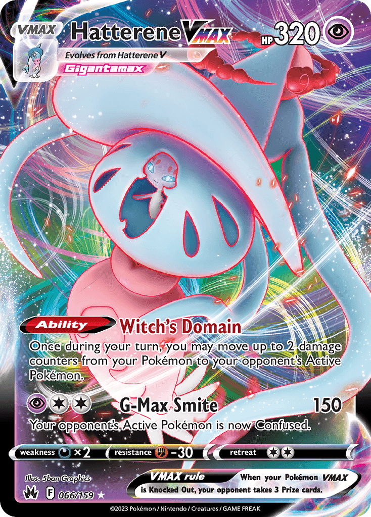 Hatterene VMAX — Crown Zenith Pokemon card