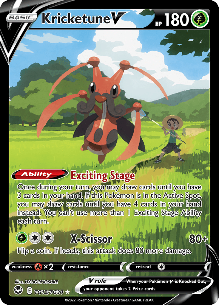 Kricketune V — Silver Tempest Trainer Gallery Pokemon card