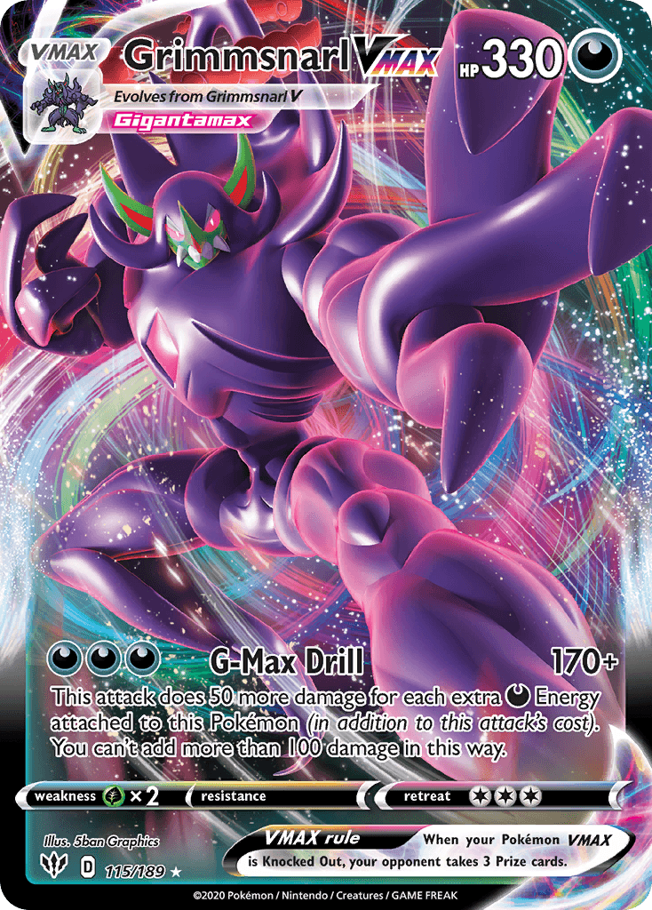 Grimmsnarl VMAX — Darkness Ablaze Pokemon card