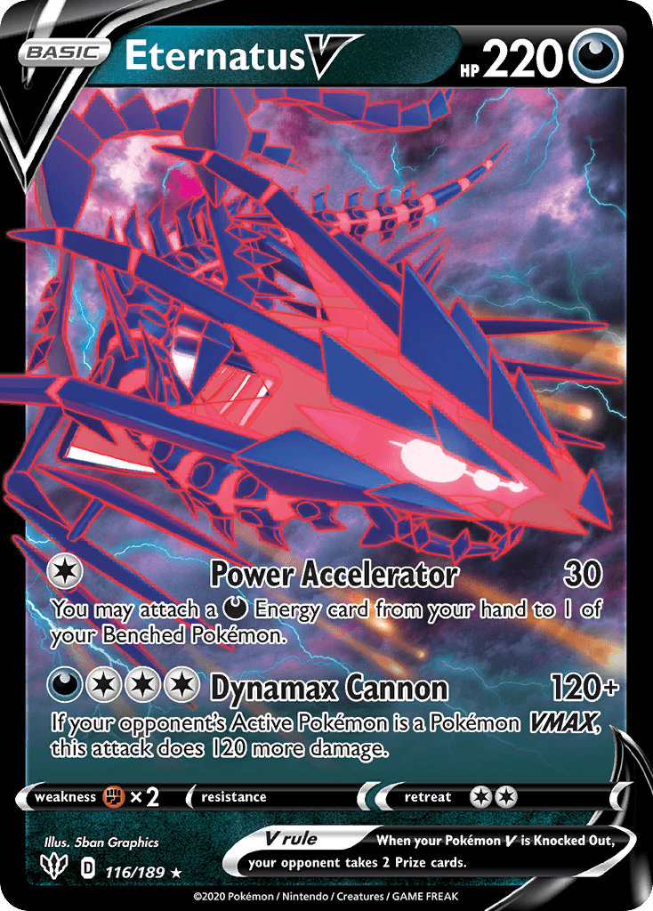 Eternatus V — Darkness Ablaze Pokemon card