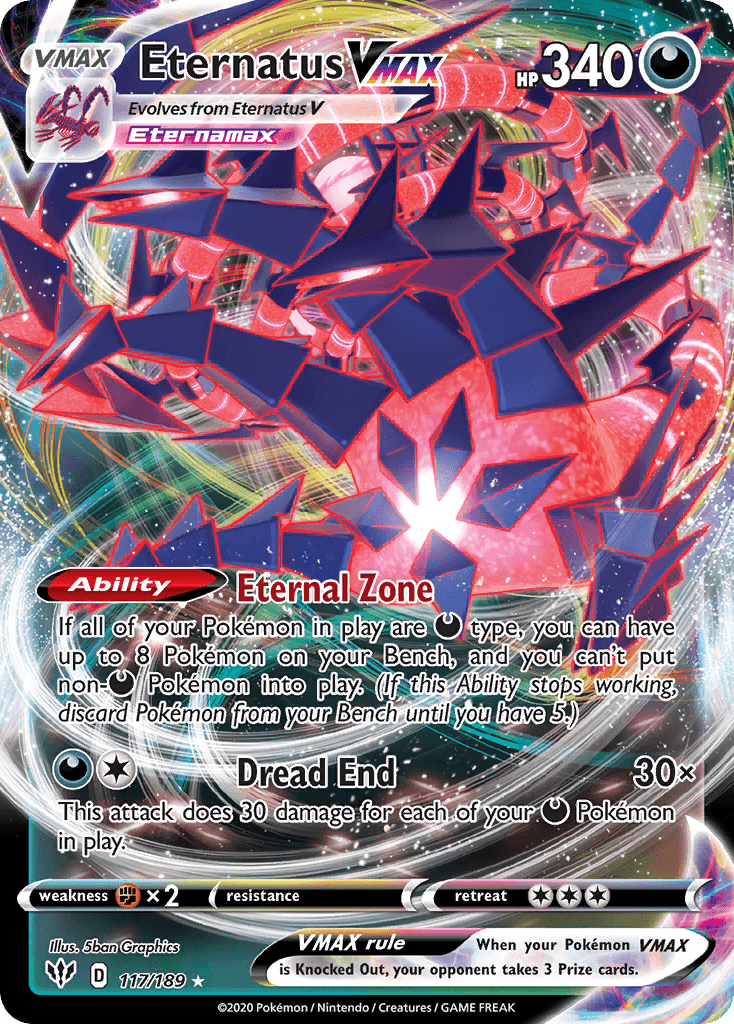 Eternatus VMAX — Darkness Ablaze Pokemon card