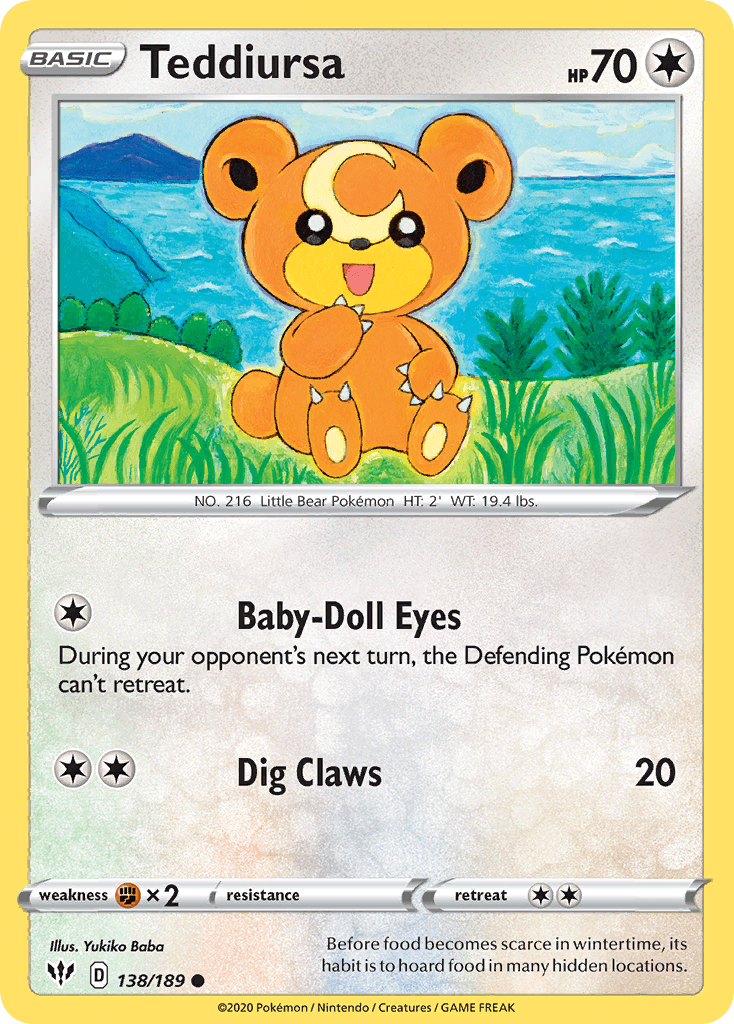 Teddiursa — Darkness Ablaze Pokemon card