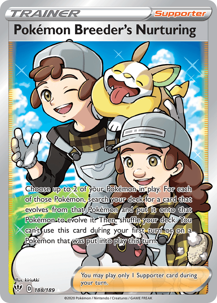 Pokémon Breeder's Nurturing — Darkness Ablaze Pokemon card