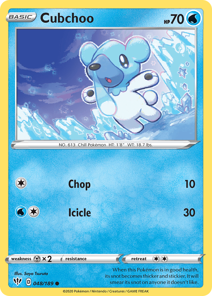 Cubchoo — Darkness Ablaze Pokemon card