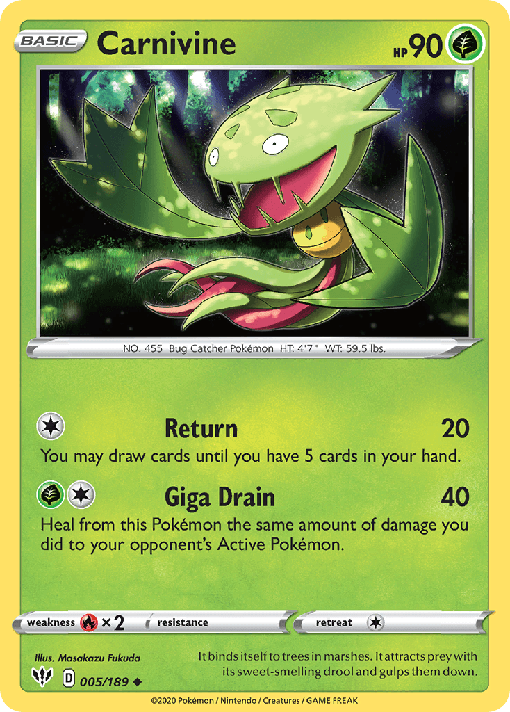 Carnivine — Darkness Ablaze Pokemon card