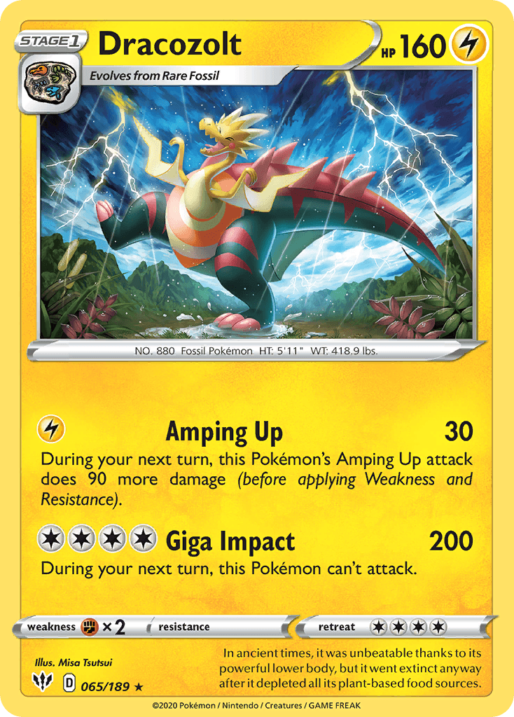 Dracozolt — Darkness Ablaze Pokemon card