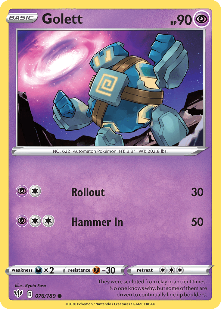 Golett — Darkness Ablaze Pokemon card