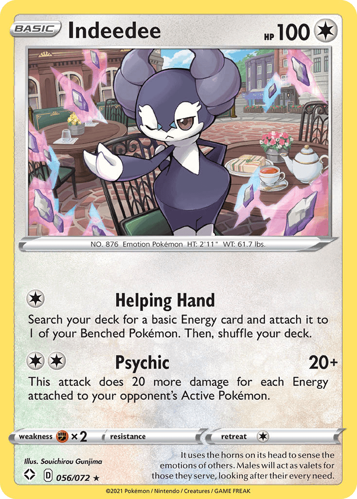 Indeedee — Shining Fates Pokemon card