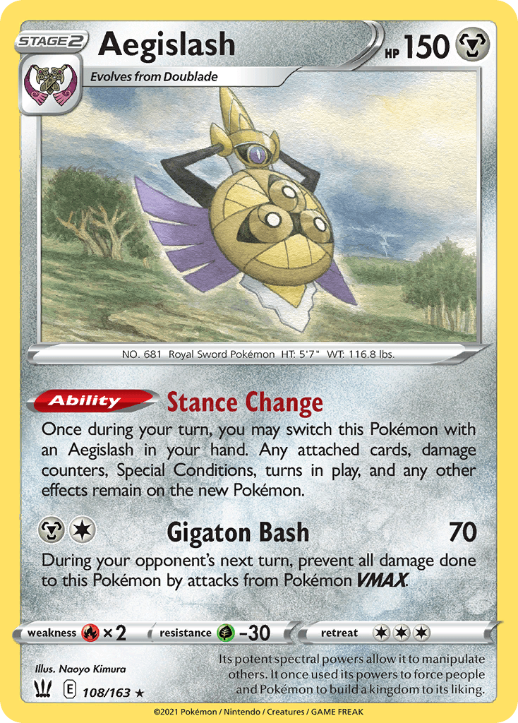 Aegislash — Battle Styles Pokemon card